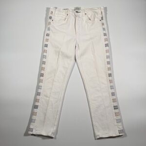McGuire Denim Womens White Valletta Straight Leg Jeans Multicolor Stripes Size32